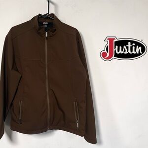 Justin Boots Men's Brown Lightweight Zip Softshell Jacket